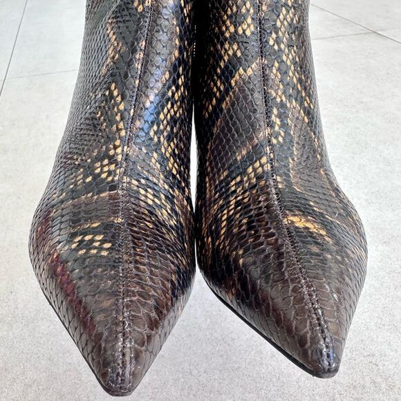 CHRISTIAN LOUBOUTIN So Kate Leather Snake Embossed Dark Brown Boots 85 EU 38 US8 - Picture 8 of 15